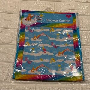 Care Bears Shower Curtain Vinyl Cloud Rainbow Stars Vintage 2003 Jay Franco New